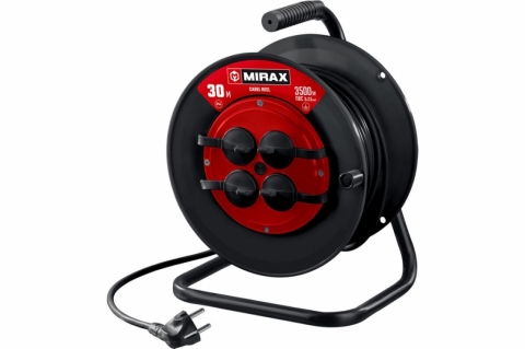 products/Силовой удлинитель на катушке MIRAX пвс 3x2.5 30м 3500вт 55051-30