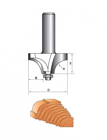 products/Фреза Globus 1019 R16 кромочная калевочная  с нижним подшипником