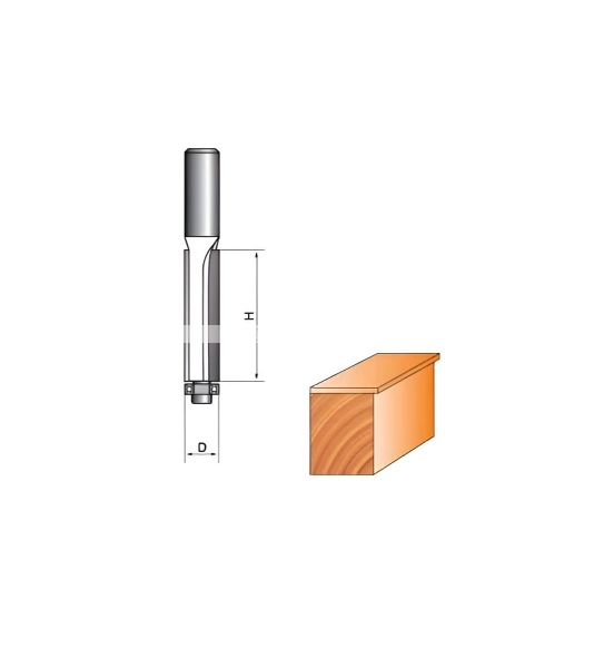 Фреза Globus 1020, кромочная,D12h40, прямая, 2 зуба, хвостовик 8мм