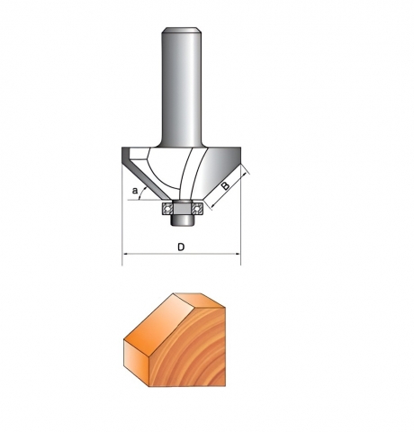 products/Фреза кромочная Globus 1022 D40, конусная, подшипник, d x D x l 5x13x4 мм