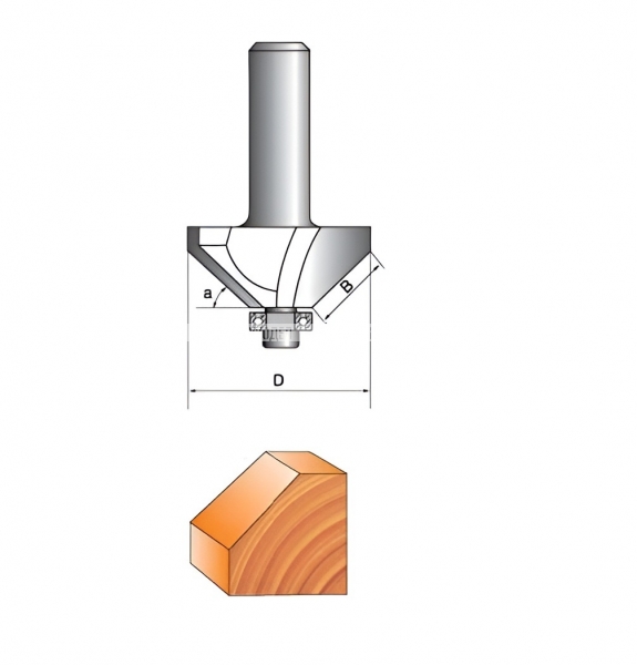 Фреза кромочная Globus 1022 D40, конусная, подшипник, d x D x l 5x13x4 мм