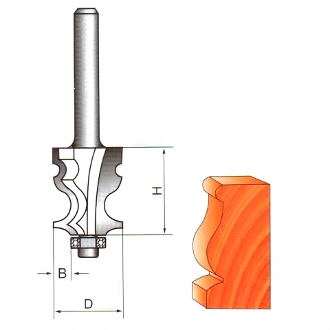 products/Фреза Globus D24 2034, фигурная, кромочная, для фигурного обработки кромок дерева