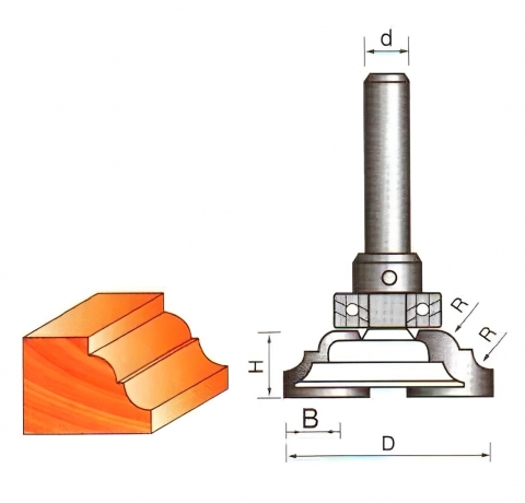 products/Фреза Globus R6 2301, калевочная, кромочная, твердосплавная, штучная