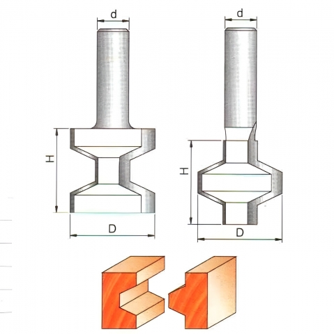 products/Фреза Globus "3511", концевая, пазо-шиповая, 25мм, по дереву