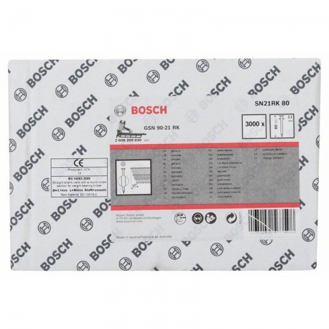 products/Гвозди 3000 шт. с круглой головкой SN21RK 80; 80 мм для GSN 90-34 DK, Bosch, 2608200030