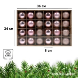 Набор елочных шаров Winter Glade пластик, 6 см, 24 шт., розовый микс 6024G006