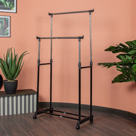 products/Напольная вешалка для одежды Helex Home черная/серебристая W-12