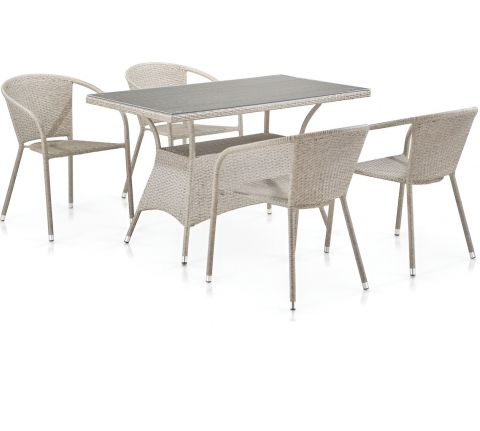 products/Комплект плетеной мебели Afina T198D/Y137C-W85 Latte (4+1), арт. T198D/Y137C-W85 Latte 4Pcs
