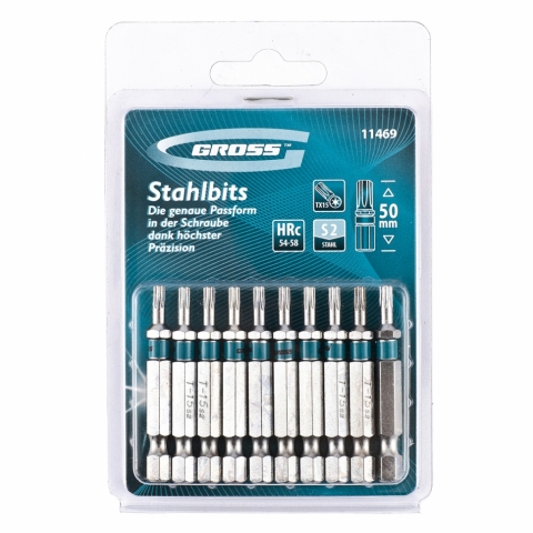 products/Набор бит TORX 15х50, сталь S2, 10 шт GROSS 11469