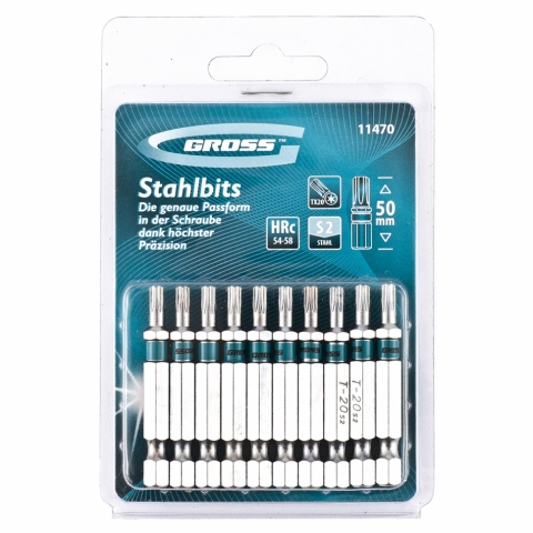 products/Набор бит TORX 20х50, сталь S2, 10 шт GROSS 11470