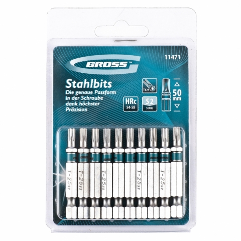 products/Набор бит TORX 25х50, сталь S2, 10 шт GROSS 11471