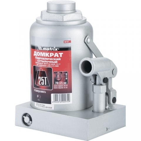 products/Домкрат гидравлический бутылочный, 25 т, высота подъема 230-360 мм Matrix Master, арт. 50733