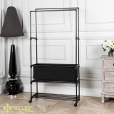 Двойная напольная вешалка для одежды Helex Home W-22, чёрная