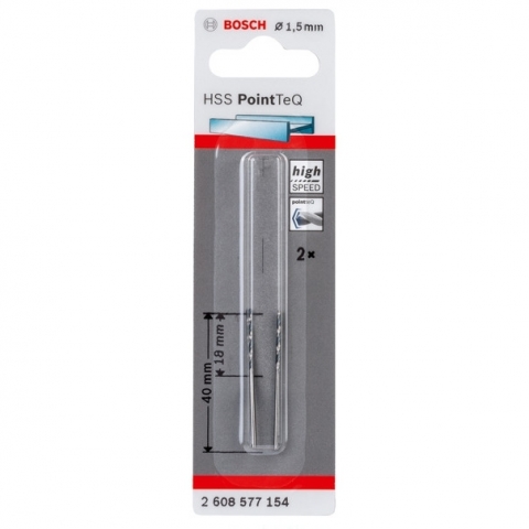 products/Спиральное сверло Bosch HSS PointTeQ 1.5 мм DIN 338 (135 град.) по металлу (арт. 2608577154)