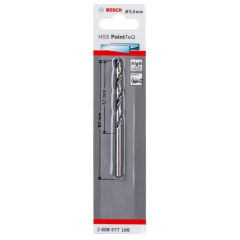 products/Спиральное сверло Bosch HSS PointTeQ 5.5 мм DIN 338 (135 град.) по металлу (арт. 2608577166)