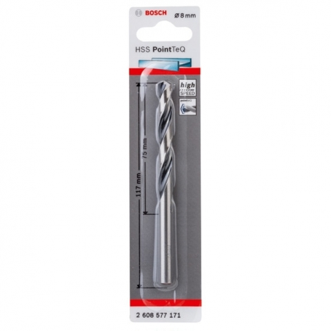 products/Спиральное сверло Bosch HSS PointTeQ 8.0 мм DIN 338 (135 град.) по металлу (арт. 2608577171)