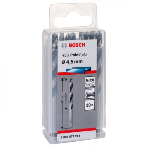 products/Спиральное сверло Bosch HSS PointTeQ 4.5 мм DIN 338 (135 град.) по металлу (10 шт.) (арт. 2608577213)
