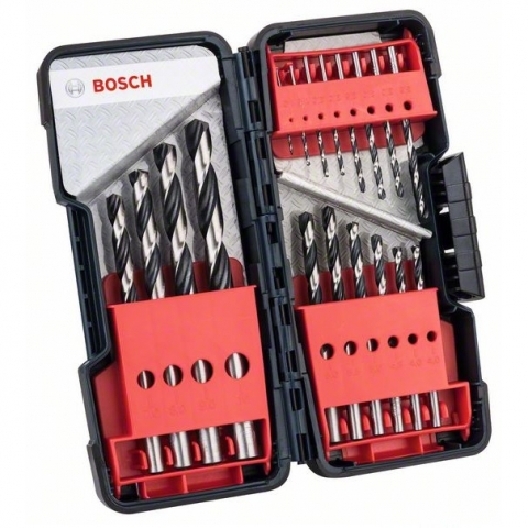 products/Набор спиральных сверл Bosch HSS PointTeQ DIN 338 ToughBox (135 град.) по металлу (18 шт.) (арт. 2608577350)