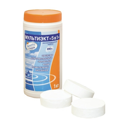 products/Средство для бассейна Маркопул Мультиэкт 5в1, комплексная обработка воды 1кг, ХИМ21