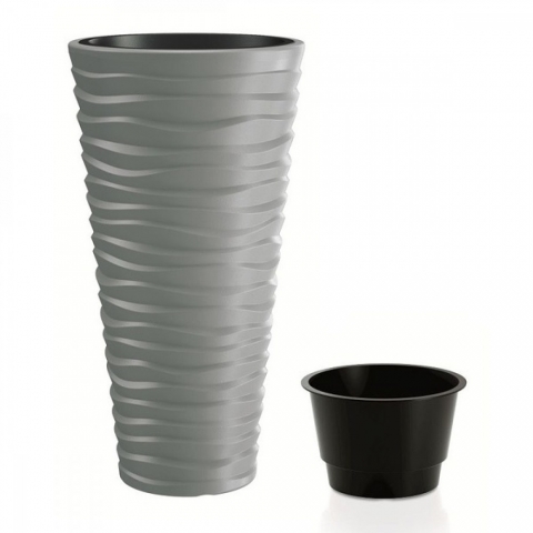 products/Кашпо для цветов Prosperplast SAND SLIM серый 2 предмета 18 и 45л, арт. DPSA400-405U