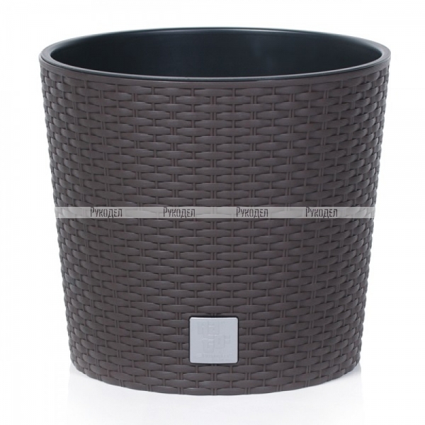 Кашпо для цветов Prosperplast RATO ROUND венге, 2 предмета, 35 л и 37.65 л DRTUS400L-440U