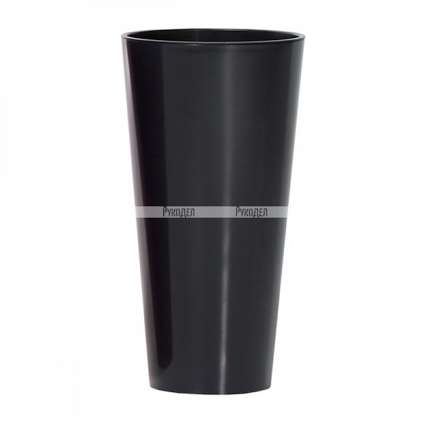 Кашпо для цветов Prosperplast TUBUS SLIM SHINE антрацит 2 предмета 15 и 27л, арт. DTUS300S-S433