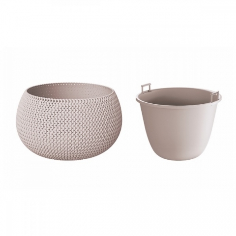 products/Кашпо для цветов Prosperplast SPLOFY BOWL DKSP370-7529U мокко 2 предмета 9л, DKSP370-7529U
