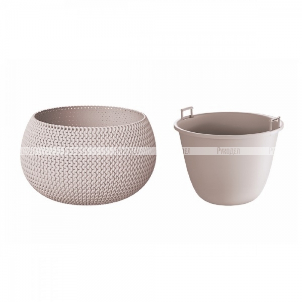 Кашпо для цветов Prosperplast SPLOFY BOWL DKSP370-7529U мокко 2 предмета 9л, DKSP370-7529U