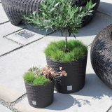 Кашпо для цветов Prosperplast RATO ROUND венге, 2 предмета, 35 л и 37.65 л DRTUS400L-440U
