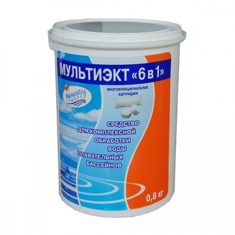 products/Средство для бассейна Маркопул Мультиэкт 6в1, комплексная обработка воды 0,8кг, арт. ХИМ18