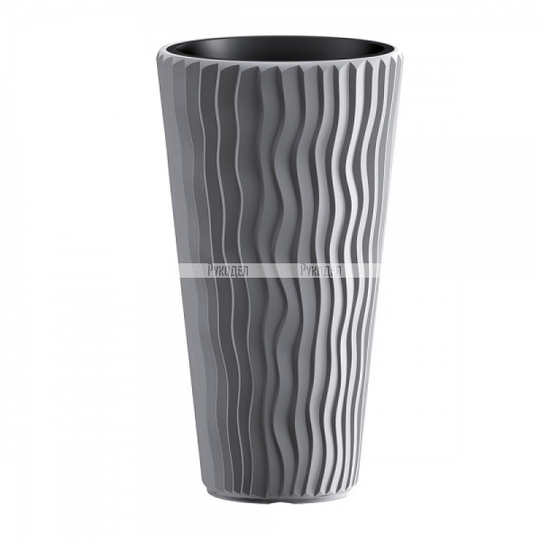 Кашпо для цветов Prosperplast SANDY SLIM 18 и 45 л, серое, арт. DPSP400-405U