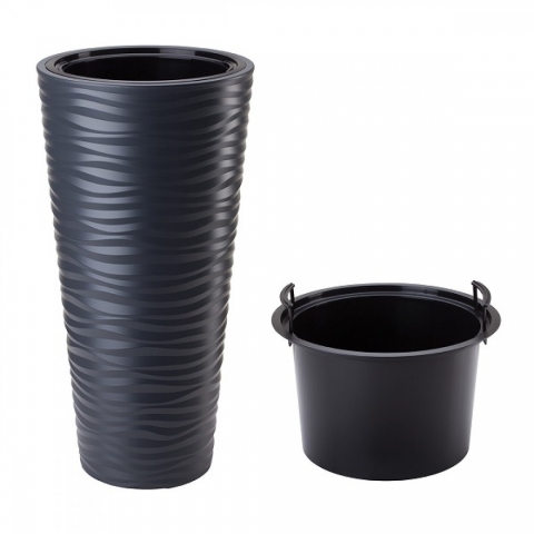 products/Кашпо для цветов Prosperplast Sand Slim 18+45л, антрацит, арт. DPSA400-S433