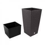 Кашпо для цветов Prosperplast Rato Square 49 л венге, арт. DRTS325-440U