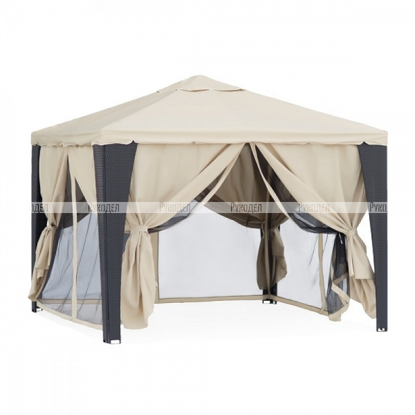 Тент-шатер Green Glade 3176 3х3х2,5м из полиротанга