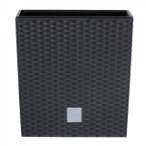 Кашпо для цветов Prosperplast Rato Low 32л, антрацит, 2 предмета, арт. DRTS325L-S433