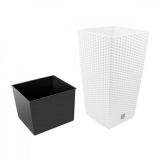 Кашпо для цветов Prosperplast Rato Square 26,6 л белый, арт. DRTS265-S449