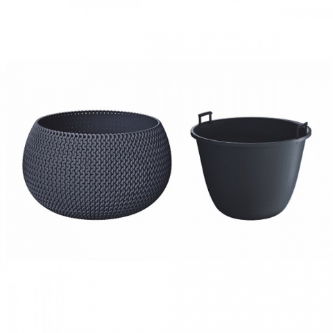 products/Кашпо для цветов Prosperplast SPLOFY BOWL DKSP370-S433 антрацит 2 предмета 9л, DKSP370-S433