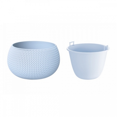 products/Кашпо для цветов Prosperplast SPLOFY BOWL DKSP370-656U голубой 2 предмета 9л, DKSP370-656U