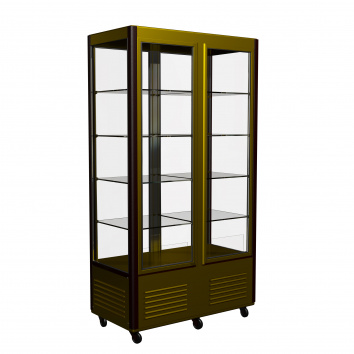 products/Шкаф холодильный D4 VM 800-1 (R800C Сarboma Люкс) (0109-0102 (коричн-золот) 2 дв,решетки) Полюс П0000005344.340
