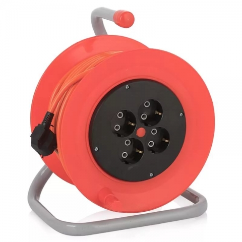 products/Удлинитель 4 гн КРАТОН, 3*1,5мм, 50м, катушка, оранжевый кабель OXP-19B арт. 2 37 01 009